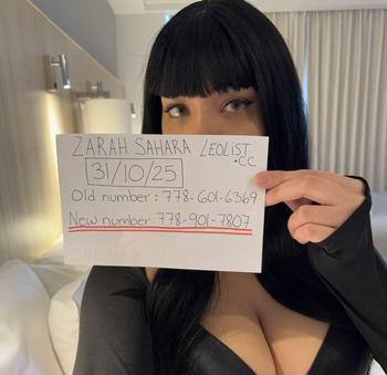 Zarah Sahara, 29 Middle Eastern female escort, Vancouver
